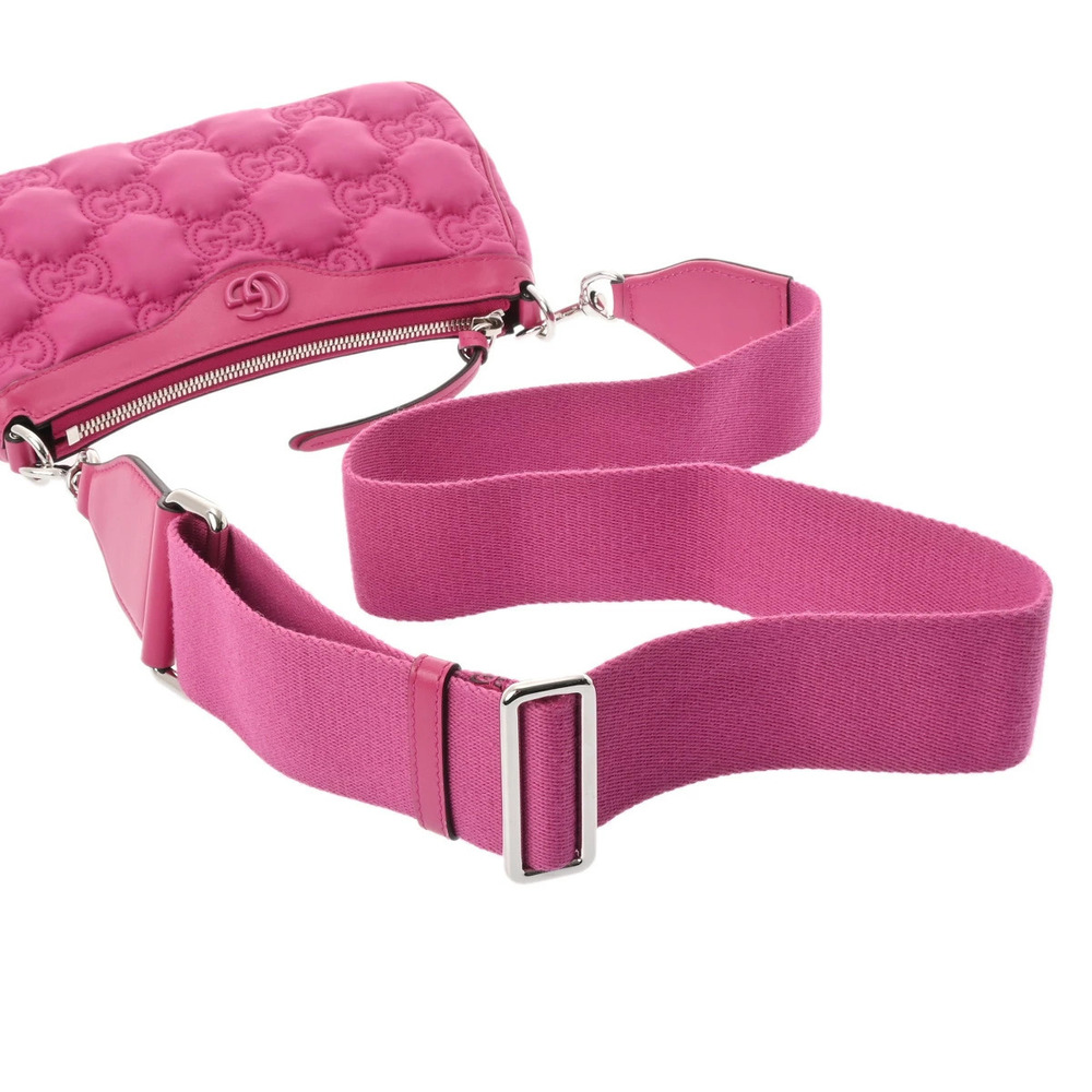 GUCCI GG Matelasse Handbag Pink Leather Shoulder Bag - Picture 3 of 9